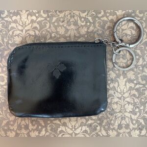 Patricia Nash Capri Distressed Vintage Black Leather Coin/mini wallet
